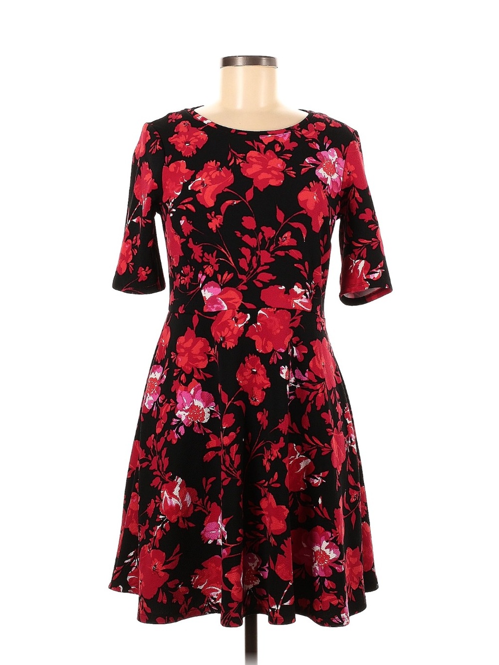 Apt 9 red and black floral dress small